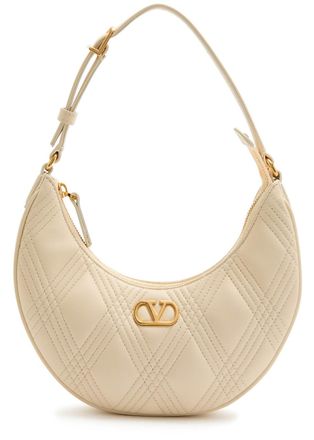 Valentino Garavani Hobo Quiltie 67 Mini Leather top Handle bag - Ivory - One Size