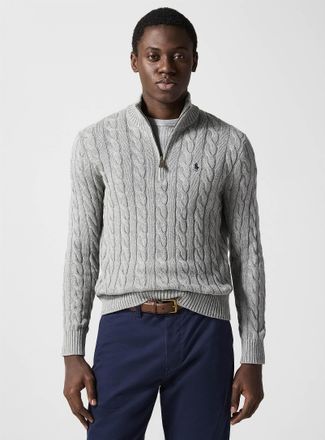 Polo Ralph Lauren Polo Shirt Ralph Lauren - Mens Twisted-cable zipped-collar sweater