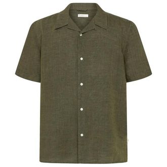 Knowledge Cotton Apparel Box S/S Linen Shirt Hemd f&uuml;r Herren | oliv