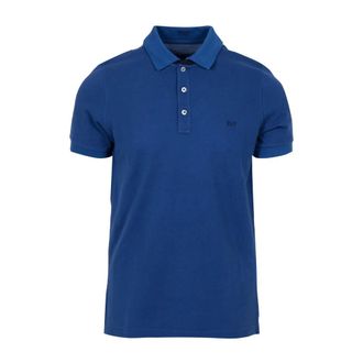 Fay Polo Shirts, male, Blue, Size: 2XL Polo in Piquet Stretch