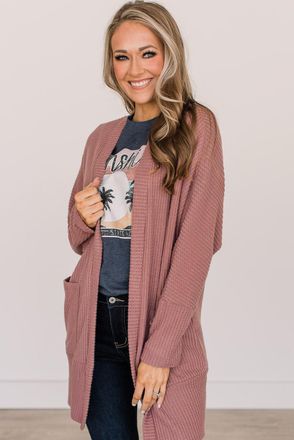 Azura Exchange Wafelgebreide Cardigan Relaxed Fit