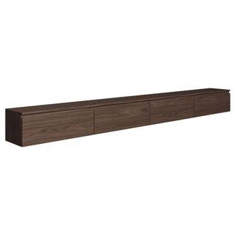 Selsey Selsey Bemmi - Mobile Tv Sospeso Con Quattro Ante A Ribalta 300 Cm, Effetto Legno Noce