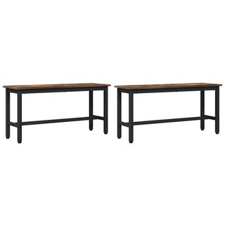 vidaXL Banca De Comedor 2 Pcs Roble Ahumado 100 X 32,5 X 48,5 Cm Vidaxl