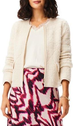 Nic+Zoe Lace Trim V-Neck Sweater in Cream at Nordstrom Rack, Size X-Large