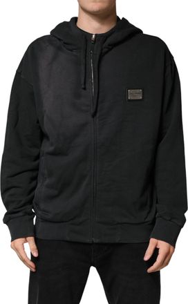 Dolce & Gabbana Black Logo Zipped Hooded Sweatshirt Mens Sweater (Pre-Owned)