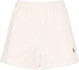 Sporty & Rich SRC velour mini shorts - women - Cotton - M - Neutrals