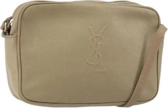Saint Laurent Pre-owned Cross Body Bags, female, Beige, Size: ONE SIZE Pre-owned Leather Cross Body Bag