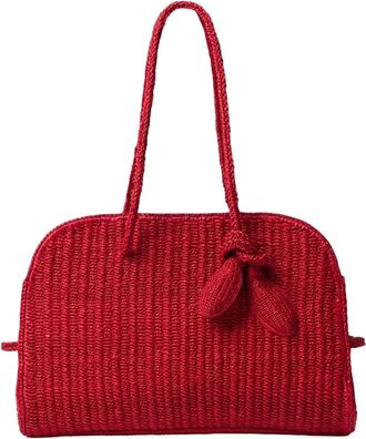 Jacquemus Shoulder Bags, female, Red, Size: ONE SIZE Raffia Turismo Bag