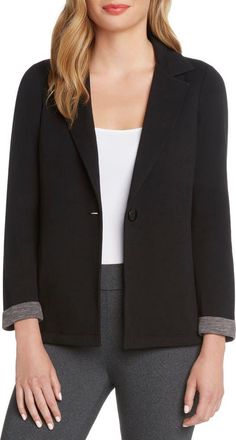 Matty M Notched Collar Knit Blazer in Black at Nordstrom Rack, Size X-Large