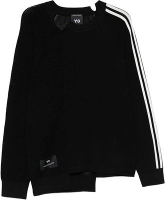 Yohji Yamamoto Logo Knit Sweater - Heren - Ronde hals truien - Zwart - XS - Polyester - Truien & Vesten