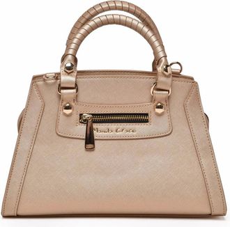 Manila Grace Gold Compact Polyurethane Shoulder Bag