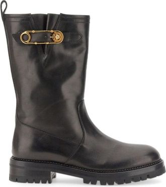 Versace Mid-Calf Boots With Polished Finish