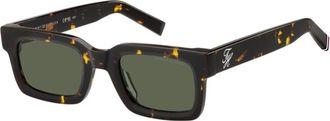 Tommy Hilfiger Rechthoekige Zonnebril - Heren - Zonnebrillen - Bruin - 49 MM - Accessoires