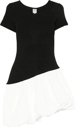 Baum Und Pferdgarten Zwarte Jurk met Korte Mouwen en Asymmetrische Zoom - Dames - Korte kleedjes - Veelkleurig - S - Kleedjes