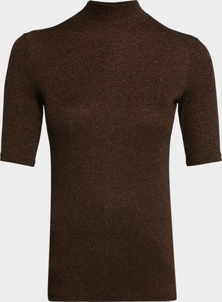 Frame Denim The Lurex Mock-Neck Top