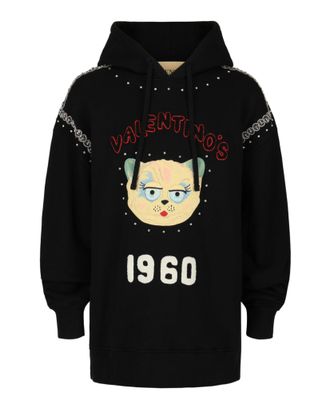 Valentino Le Chat De La Maison Patch Hoodie