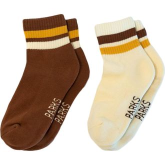 Parks Project Trail Crew Quarter Sock 2 Pack in White And Gold at Nordstrom, Size X-Small