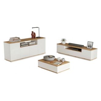 Dmora Muebles De Sala Robella, Modulares, 7 Estantes, 9 Puertas, Roble Nodoso Marr&oacute;n