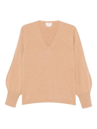 Marina Rinaldi Maglione Noemi con maniche a palloncino - Marrone