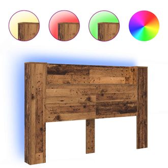 vidaXL Testiera Di Stoccaggio Con Led Legno Antico 160 Cm Vidaxl