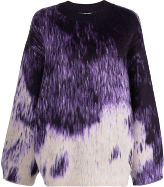 The Attico Rundie patterned jumper - women - Virgin Wool/Acrylic - 36 - Purple