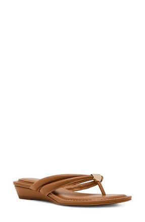 Anne Klein Bari Wedge Sandal in Tan at Nordstrom, Size 6.5