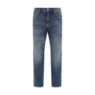 Dolce & Gabbana Slim Fit Jeans, male, Blue, L, Iconic Cotton Jeans Straight Style