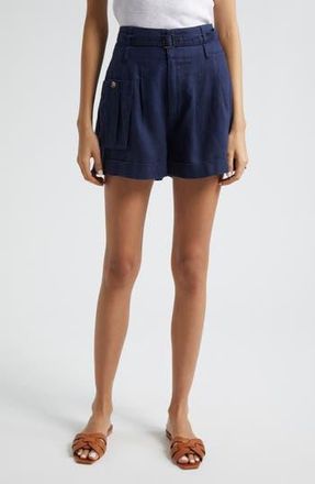ATM Anthony Thomas Melillo Heavyweight Linen Belted Shorts in Midnight at Nordstrom Rack, Size 10