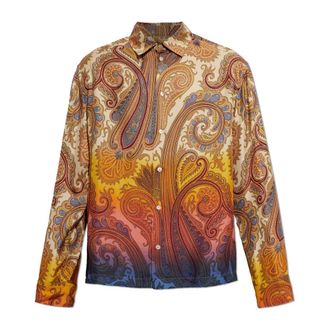 Etro Overhemden, Heren, Veelkleurig, M, Zijden blouse met lange mouwen