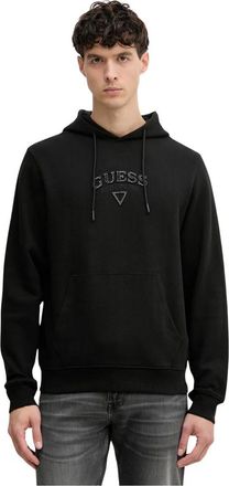Guess Hoodies & sweatvesten, Heren, Zwart, XL, Katoen, Textured Patch Logo Hoodie