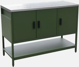 Sweeek Cocina Exterior De Acero 3 Puertas, 1 Estante, 120cm