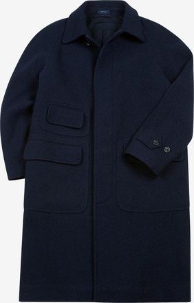 Drake's Langer Wollmantel mit Raglan&auml;rmeln