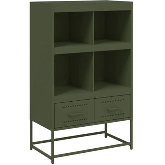 vidaXL Highboard Olive Green 68.5x39 x111.5 cm Steel Vidaxl