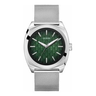 Guess Analoog Mesh Horloge - Heren - Accessoires - Grijs - Maat: ONE Size