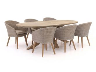 Intenso Furniture Intenso Tropea/ROUGH-Y Ellips 240cm dining tuinset 7-delig