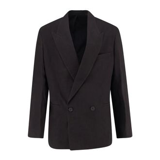 STUDIO NICHOLSON Formal Blazers, male, Brown, Size: M Daburu Double-breasted Jacket