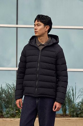 Mountain Warehouse Light Cloud Cosi Mens Padded Jacket with Zipped Pockets Water Resistant Coat Black - Size X-Large