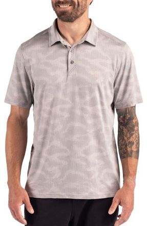 Cutter & Buck Epic Comfort Camo Regular Fit Polo in Concrete at Nordstrom, Size Medium R
