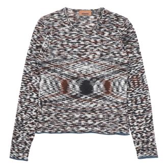 Missoni Crew Neck Jumper with Flame Pattern - female - Missoni - Cashmere Knitwear - Multicolor - M - Knitwear