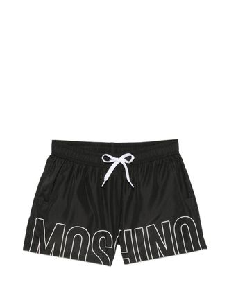Moschino Bold Lettering Contrast Drawstring Swim Shorts