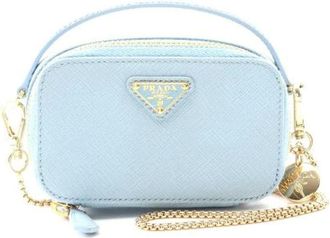 Prada Pre-owned Mini Bags, female, Blue, Size: ONE SIZE Pre-owned Leather Mini Bag