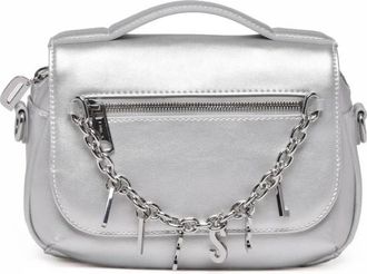 Diesel Tassen, Dames, Grijs, ONE Size, Logos Mini Messenger