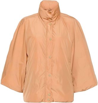 Patrizia Pepe padded cape - women - Polyester/Polyester/Polyamide/Polyamide - 40 - Brown
