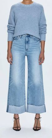 Pistola Denim Lana High Rise Ultra Wide Cuffed Jeans In Snowcat
