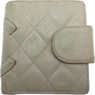 Chanel Pre-owned Leren Portemonnee - Dames - Vintage Accessoires - Grijs - ONE Size - Leer - Vintage