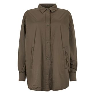 Herno Shirts, female, Brown, Size: XS Oversized Shirt Jacket