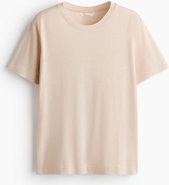 H&M T-Shirt aus Seidenmix - Hellbeige