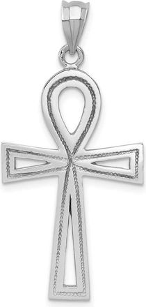 Diamond2Deal 14k White Gold Ankh Cross Pendant