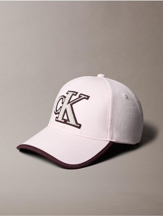 Calvin Klein Womens Textured Monogram Baseball Cap - Neutral