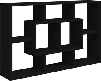 vidaXL Vidaxl - Estanter&iacute;a De Pared Madera Contrachapada Negra 85x16x52,5 Cm